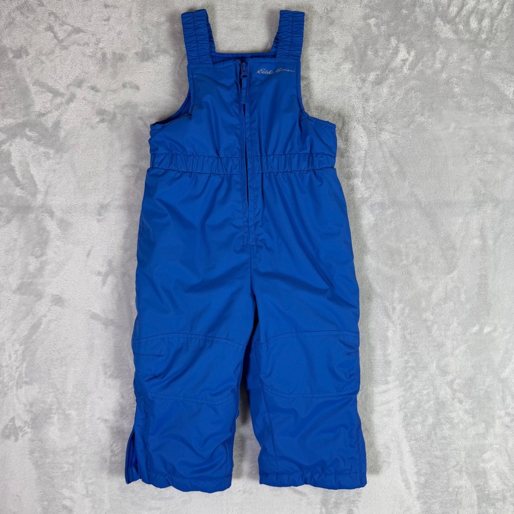 Eddie Bauer Snow Bibs Kids 2T Blue Insulated Winter Overalls Ripstop